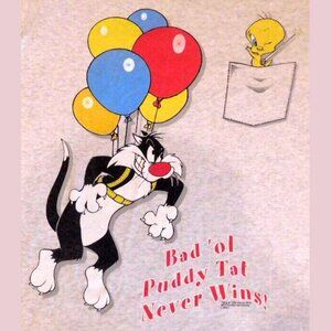 Vintage 1996 Looney Tunes Tweety Sylvester T-Shirt 90s Adult Size M